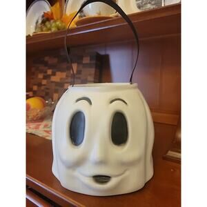 Vintage Empire Halloween Ghost Face Blow Mold Trick or Treat Bucket Candy Pail
